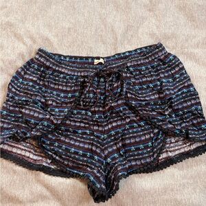 Hollister Black and Blue Floral Shorts